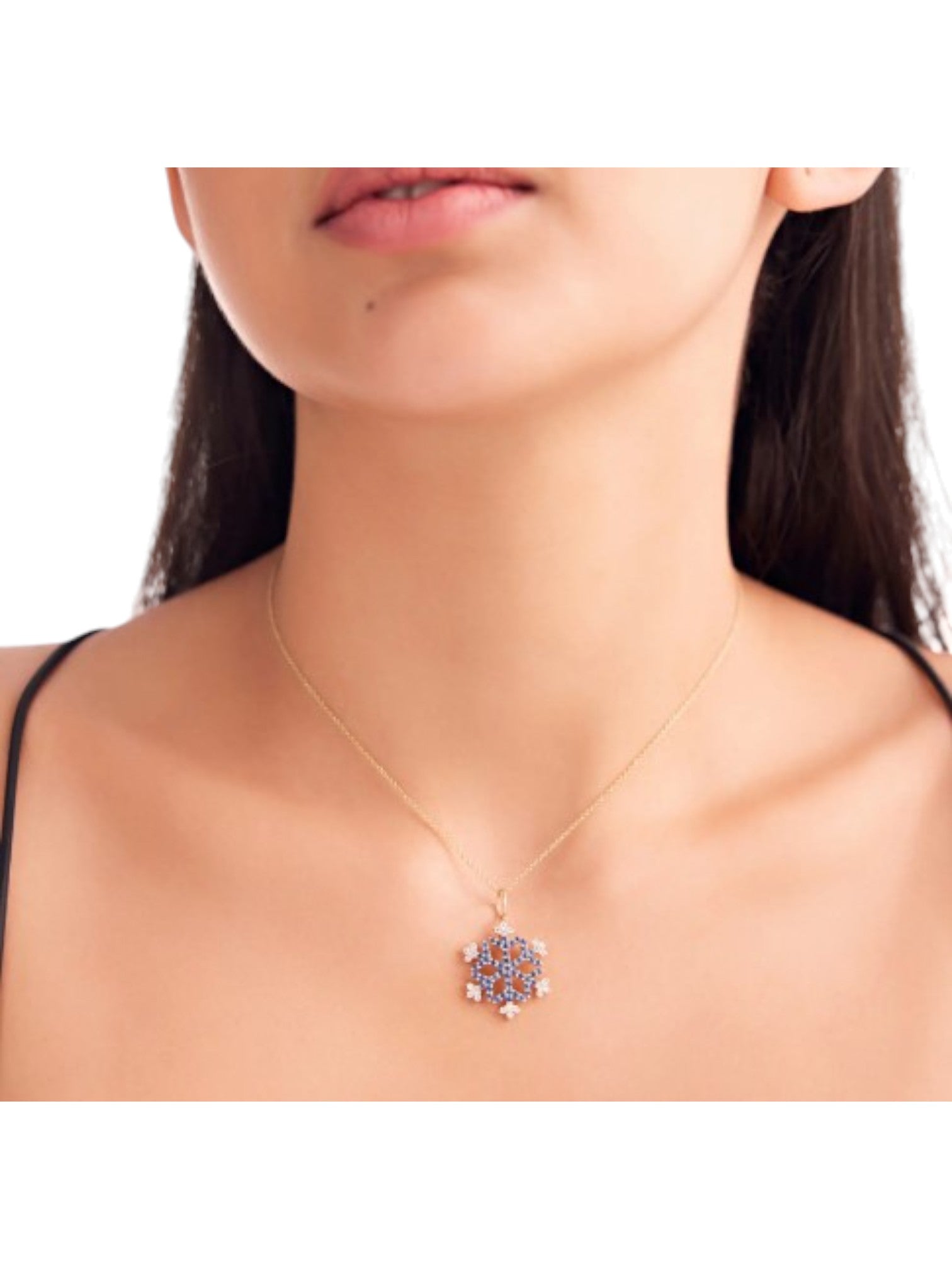 Trendy Frost Design 925 Sterling Silver CZ Stone Gold Plated Pendant With Chain For Women By Kesardeep